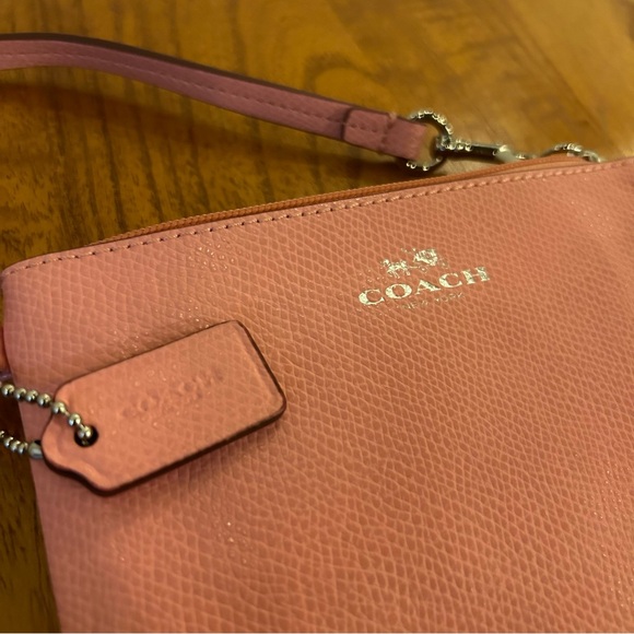 Coach Pink Pebbled Leather Wristlet - Picture 6 of 7